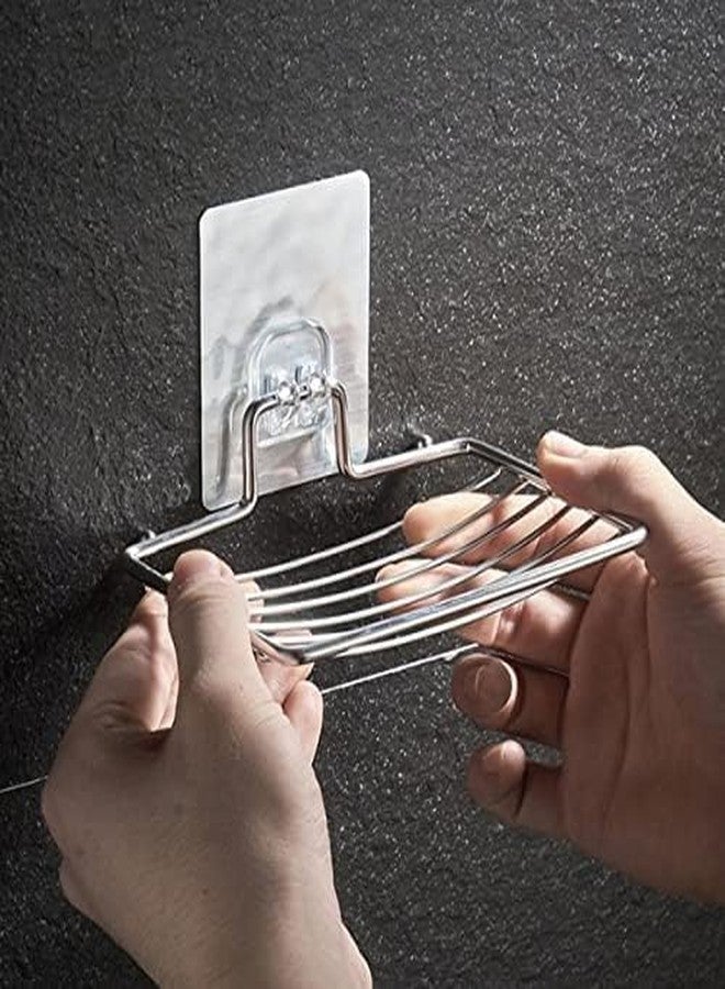 Pathavi Wall Mounted Stainless Steel Bathroom Soap Rack | Strong Self-Adhesive Shower Organizer for Soap & Toiletries | Rustproof Storage Rack for Kitchen, Washroom & Toilet, No Drilling Needed - Image 5